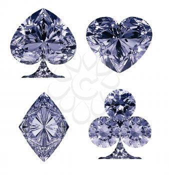 Royalty Free Clipart Image of Diamond Shaped Card Suits