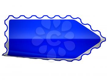 Royalty Free Clipart Image of a Bent Blue Sticker