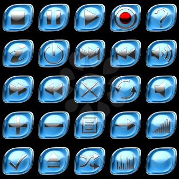 Royalty Free Clipart Image of Control Panel Buttons