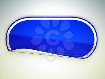 Royalty Free Clipart Image of a Bent Blue Sticker