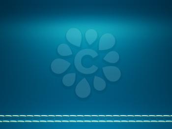 Royalty Free Clipart Image of a Blue Stitched Leather Background