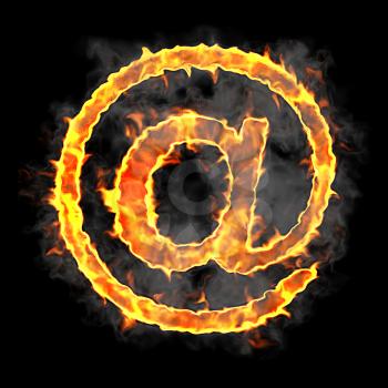 Royalty Free Clipart Image of a Burning At Symbol