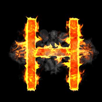 Royalty Free Clipart Image of a Burning Letter H