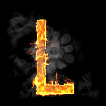 Royalty Free Clipart Image of a Burning Letter L