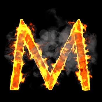 Royalty Free Clipart Image of a Burning Letter M