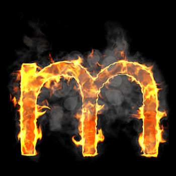 Royalty Free Clipart Image of a Burning Letter M