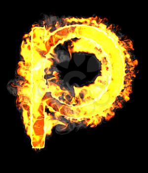 Royalty Free Clipart Image of a Burning Letter P