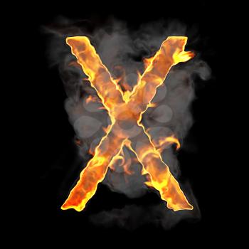 Royalty Free Clipart Image of a Burning Letter X