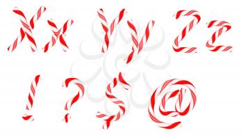 Royalty Free Clipart Image of Candy Cane Font