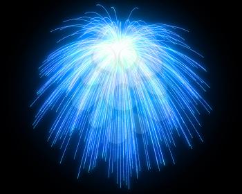 Royalty Free Clipart Image of Blue Fireworks 