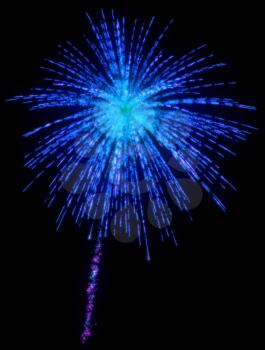 Royalty Free Clipart Image of Blue Fireworks 