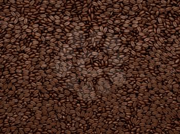 Royalty Free Clipart Image of a Background of Coffee Beans