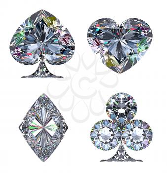 Royalty Free Clipart Image of Diamond Shaped Card Suits