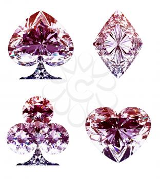 Royalty Free Clipart Image of Diamond Shaped Card Suits