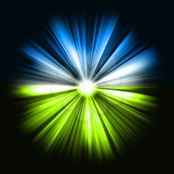 Royalty Free Clipart Image of Colorful Beams of Light