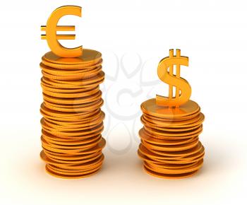 Royalty Free Clipart Image of Currency Inequality