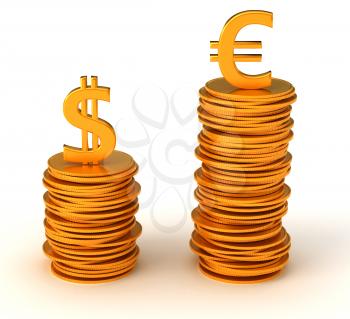 Royalty Free Clipart Image of Currency Inequality