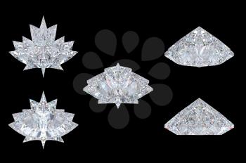 Royalty Free Clipart Image of Maple Leaf Diamonds