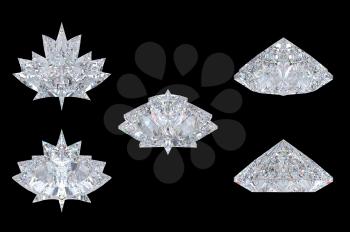 Royalty Free Clipart Image of Maple Leaf Diamonds