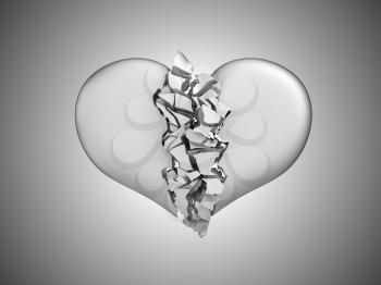 Royalty Free Clipart Image of a Broken Heart