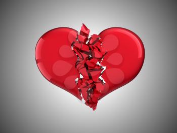 Royalty Free Clipart Image of a Broken Heart