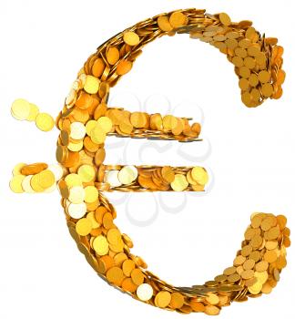 Royalty Free Clipart Image of Euro Symbol Made of Coins