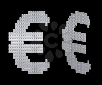 Royalty Free Clipart Image of Euro Diamond Symbols 