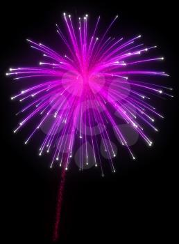 Royalty Free Clipart Image of Purple Fireworks