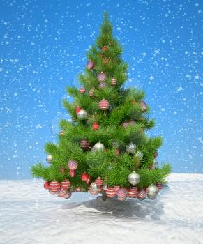 Royalty Free Clipart Image of a Christmas Tree and Presents