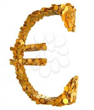 Royalty Free Clipart Image of Euro Symbol Made of Coins