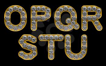 Royalty Free Clipart Image of Gold Letters Incrusted With Diamonds