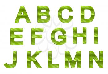 Royalty Free Clipart Image of Green Letters A to N