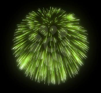 Royalty Free Clipart Image of Green Fireworks 