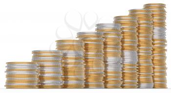 Royalty Free Clipart Image of Stacks of Coins