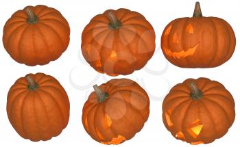 Royalty Free Clipart Image of Halloween Pumpkins