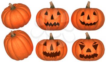 Royalty Free Clipart Image of Halloween Pumpkins