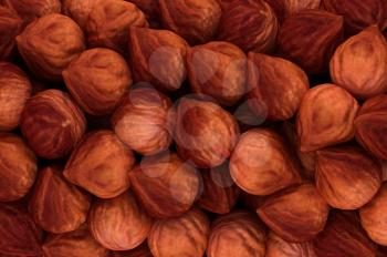 Royalty Free Clipart Image of a Hazelnut Background 