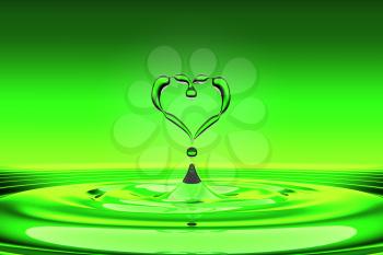 Royalty Free Clipart Image of a Heart Above Water