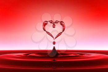 Royalty Free Clipart Image of Heart Shaped Water Drops