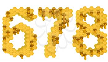 Royalty Free Clipart Image of Honey Numeral Fonts