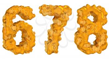 Royalty Free Clipart Image of Honey Numeral Fonts