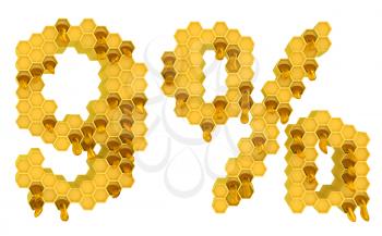 Royalty Free Clipart Image of Honey Numeral Fonts