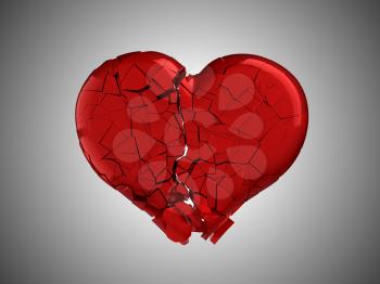 Royalty Free Clipart Image of a Broken Heart