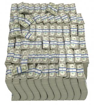 Royalty Free Clipart Image of a Bundle of American Bills