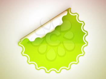 Royalty Free Clipart Image of a Green Sticker