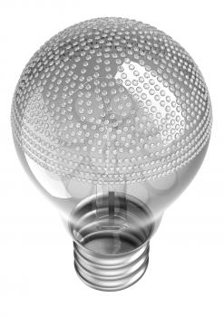 Royalty Free Clipart Image of a Lightbulb Incrusted With Diamonds