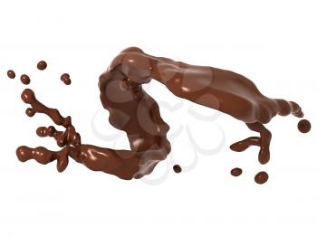 Royalty Free Clipart Image of Chocolate Liquid Splashing