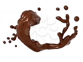 Royalty Free Clipart Image of Chocolate Liquid Splashing