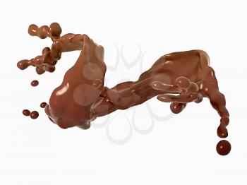 Royalty Free Clipart Image of Chocolate Liquid Splashing