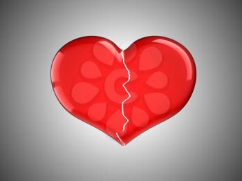 Royalty Free Clipart Image of a Broken Heart